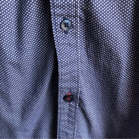 Point Zero Luxury blue polka dot button shirt - Picture 8 of 10